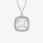9ct White Gold Cubic Zirconia Cluster Square Pendant 5.63.6894
