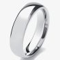 9ct White Gold 6mm D-Shaped Gents Wedding Ring 6GLD-9W