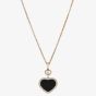 Chopard Happy Hearts 18ct Rose Gold Onyx and Diamond Necklace 79A074-5201