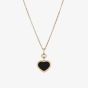 Chopard Happy Hearts 18ct Rose Gold Onyx and Diamond Necklace 79A074-5201