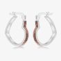 Sterling Silver Rose Stardust Heart Hoop Earrings 8.51.2029