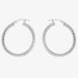 Sterling Silver 30mm Diamond-Cut Hoop Earrings 8.51.2389