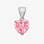 Sterling Silver 5mm Pink Crystal Heart Pendant 8.62.2694