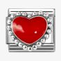 Nomination Stainless Steel & Silver Red Dotted Heart Charm 330204/39
