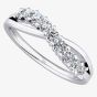 9ct White Gold 0.15ct Nine-Stone Diamond Crossover Ring 9052/9W/DQ10/15PT