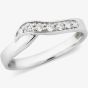 9ct White Gold 0.13ct Diamond Crossover Ring 9304/9W/DQ10 9WG