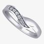 9ct White Gold 2.7mm Diamond Set Wishbone Wedding Ring 9306/9W/DQ10 N