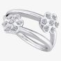 9ct White Gold Double Diamond Flower Ring 9510/9W/DQ10