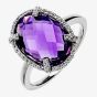 9ct White Gold Amethyst Round Cluster Ring 9DR330-AM-W