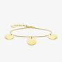 THOMAS SABO Gold Plated Plain Three Discs Charm Bracelet A1961-413-39-L19V