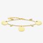 THOMAS SABO Gold Plated Three Discs Cubic Zirconia Charm Bracelet A1962-414-39-L19V