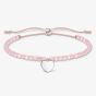 THOMAS SABO Silver Heart Rose Quartz Bracelet A1985-813-9-L20V