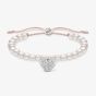 THOMAS SABO Silver Pave Heart Pearl Bracelet A1986-199-14-L20V