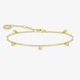 THOMAS SABO Gold Plated White Stones Bracelet A1998-414-14-L19V
