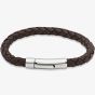 Unique Mens Dark Brown Braided Leather Bracelet A40DB