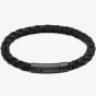 Unique Mens Black Braided Leather Bracelet B493BL/21CM