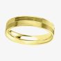 9ct Gold 5.0mm Flat Court Brushed and Bevelled Wedding Ring BFC5.0/F02 9Y