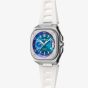 Bell & Ross Mens BR-X5 Iridescent White Rubber Strap Watch BRX5R-IRS-ST/SRB