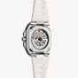 Bell & Ross Mens BR-X5 Iridescent White Rubber Strap Watch BRX5R-IRS-ST/SRB