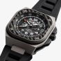 Bell & Ross Mens Limited Edition BR-X5 Racing Rubber Strap Watch BRX5R-RAC-TI/SRB