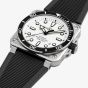 Bell & Ross Mens BR-03 Diver White Steel Watch BR03A-D-WH-ST/SRB