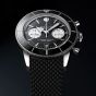 Breitling Mens Superocean Heritage B01 42 Chronograph Black Rubber Strap Watch AB0156241B1S1