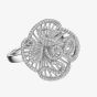 Fei Liu Cascade Silver Large Cubic Zirconia Flower Ring CAS-925R-003-CZ00
