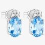 9ct White Gold Diamond Blue Topaz Oval Stud CE4843 9KW-B-TOPAZ