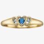 9ct Yellow Gold Sapphire and Diamond Triple Heart Ring CH253-9