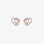 Hot Diamonds Silver & Rose Gold Plated Warm Heart Earrings DE532