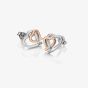 Hot Diamonds Silver & Rose Gold Plated Warm Heart Earrings DE532