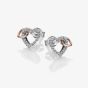 Hot Diamonds Silver & Rose Gold Plated Togetherness Open Heart Earrings DE606