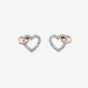 Hot Diamonds Silver & Rose Gold Plated Togetherness Open Heart Earrings DE606