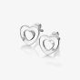 Hot Diamonds Sterling Silver Diamond Open Heart Earrings DE616