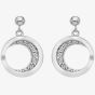 Hot Diamonds Celestial Sterling Silver White Topaz Moon Dropper Earrings DE687