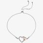 Hot Diamonds Silver & Rose Gold Plated Togetherness Open Heart Bracelet DL590