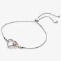 Hot Diamonds Silver & Rose Gold Plated Togetherness Open Heart Bracelet DL590