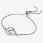 Hot Diamonds Silver Rose Gold Plated Harmony White Topaz Bracelet DL591