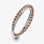 Hot Diamonds Unity Rose Gold and Silver Double Band Ring (O) DR211/O