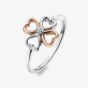 Hot Diamonds Lucky In Love Clover Hearts Two-Tone Ring DR216