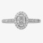 1888 Collection Platinum Oval Cut 0.37ct Diamond Cluster Ring DSC41