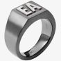 Emporio Armani Mens New Logo Stainless Steel Signet Ring EGS2755060