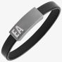 Emporio Armani Mens New Logo Leather Identity Bracelet EGS2757060