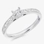 Platinum Princess-Cut Diamond-Shoulder Engagement Ring (M) ENG3341