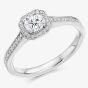 Platinum 0.53ct Diamond Shoulder-Set Halo Engagement Ring ENG3549