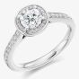 Platinum 0.80ct Diamond Shoulder-Set Halo Engagement Ring ENG3663