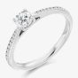 Platinum Diamond-Shoulder Solitaire Engagement Ring (L) ENG3816