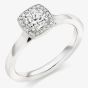 Platinum Diamond-Shoulder Halo Engagement Ring (M) ENG4025