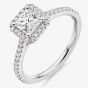 Platinum 0.85ct Princess-Cut Diamond Halo Engagement Ring ENG4038