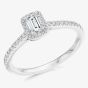 Platinum Diamond-Shoulder Halo Engagement Ring (M) ENG4042